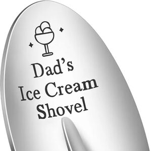 NEW GIFT Box Dad's Ice Cream Shovel Spoon Novelty Stainless Steel Silver